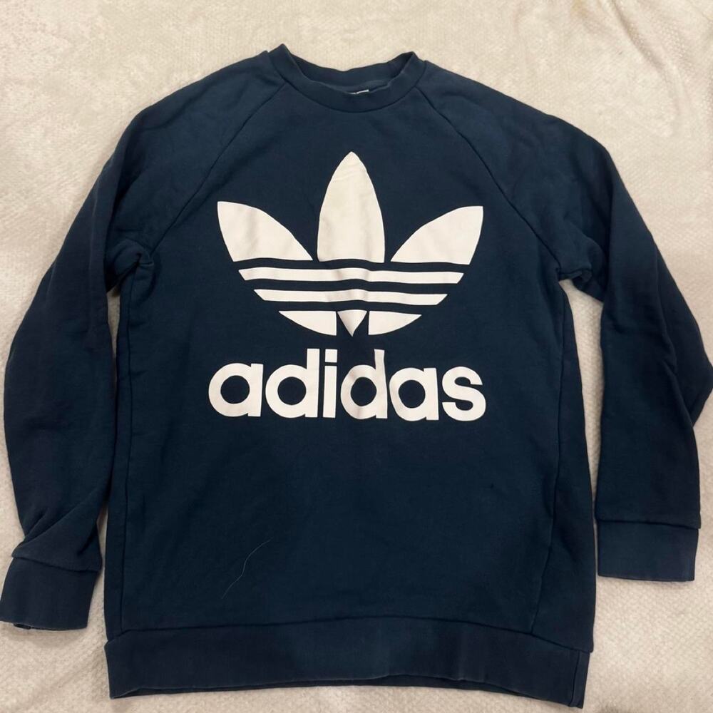 Adidas originals navy blue trefoil